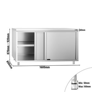 Armario de Acero Inoxidable PREMIUM - 1600x800mm - con Puertas Corredizas - Product Image 2
