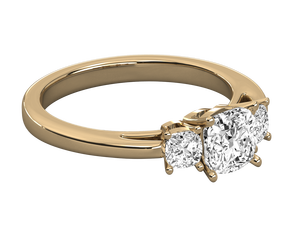 แหวนสัญญาที่ผ่านการรับรองมาตรฐานจีไอจีเคลือบทอง14K สำหรับเบาะเพชรสามชิ้นทำจากเงินสเตอร์ลิง925งานหมั้นตามสั่ง - Product Image 3