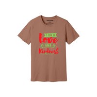 Thèmes de gentillesse imprimer 100% t-shirt en tissu de coton 160-180 à lourd GSM 12 couleurs disponibles Personnalisé votre propre conception et placement