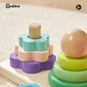 Nieuwe Vierkoloms Toren Diy Tekentafel Kinderen Educatief Houten Geometrische Vorm & Threading Kralen Speelgoed - Product Image 4