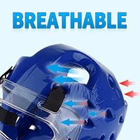 Protector de Cabeza de Taekwondo de Cuero PU, Protector Facial Impermeable Extraíble, Casco Suave para Artes Marciales, para Entrenamiento de Sparring, Karate y Boxeo