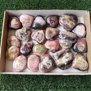 ทำด้วยมือ100% ธรรมชาติของเปรูสีชมพูโอปอลหัวใจปาล์ม Cabochon ที่มีคุณภาพสูงขัดหลวมจี้อัญมณีจำนวนมาก! - Product Image 6