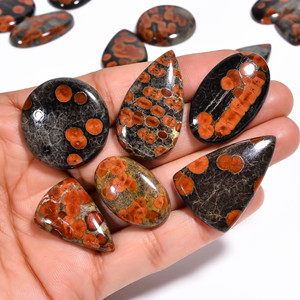 Cabochon obsidienne d'arachide naturelle AAA + qualité forme mixte Quartz pierres précieuses en vrac tailles personnalisables pour les créateurs de bijoux - Product Image 1