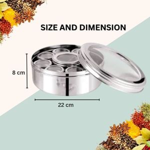 Nhà Máy Giá Masala Container Xem Thông Qua Nắp 12-Trong-1 Thép Không Gỉ Masala Dabba Gia Vị Hộp Với Phân Vùng Giữa - Product Image 4