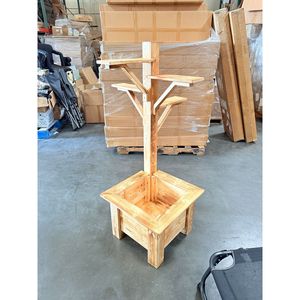 Support de présentation en bois rustique fait main pour jardinière, boîte aux lettres, nichoir, pot de fleurs de jardin extérieur (décoration non incluse) - Product Image 5