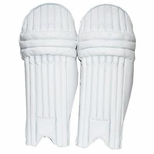 Jambières blanches en cuir confortables et protectrices de cricket avec la conception flexible - Product Image 2