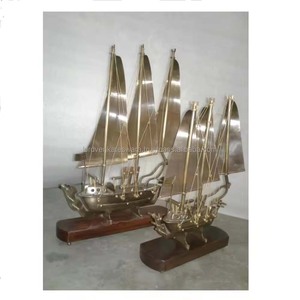 Artisanat exceptionnel Nouveau modèle de bateau en laiton plaqué vintage Élévation Décor nautique Normes Décoration de la maison - Product Image 5
