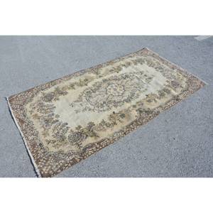 Classique Vintage turc tapis Beige marron 3.8 X 7.2ft laine Patchwork Rectangle Latex support peluche Pile hauteur pour salon chambre - Product Image 3