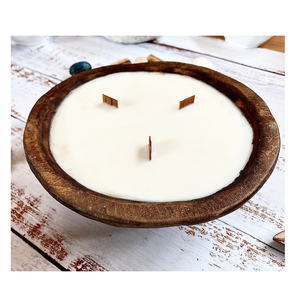 Tazón de masa de madera de acacia, portavelas, decoración del hogar, tazón de masa, decoración de boda, tazones de masa de madera - Product Image 6