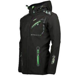 Chaqueta con cremallera Softshell de poliéster transpirable personalizada para hombre, chaqueta de tela ligera a prueba de viento con logotipo personalizado - Product Image 4