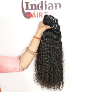 Extensions de cheveux 100% Remy indiens vierges, ondulés, cuticules alignées, double trame, couleur noir, ondulations naturelles, fournisseur économique pour l'exportation - Product Image 2