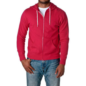 เสื้อฮู้ดมีซิปสำหรับผู้ชายสีทึบแบบสวมหัวทรงโอเวอร์ไซส์ออกแบบได้ตามต้องการ - Product Image 1