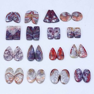 AAA + Haute Qualité Naturel Fou Dentelle Agate Quartz Cabochon Paire Personnalisable Mélange Forme Taille Semi-Précieux Pierre Précieuse pour Bijoux - Product Image 6