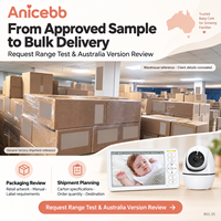 Moniteur Bébé Longue Portée Anicebb 5 Pouces Caméra 720P Jusqu'à 300m Champ de Vision Ouvert Panoramique Inclinable Rechargeable Vue Locale Sans WiFi Sans Application