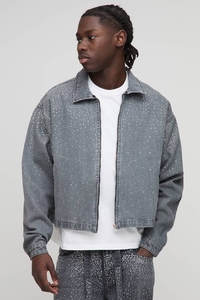 Chaqueta Vaquera Personalizada con Apliques Cruzados Estilo Hip Hop para Hombre, Cierre de Botones, Talla XL, Chaquetas Casuales de Invierno 2026 - Product Image 4