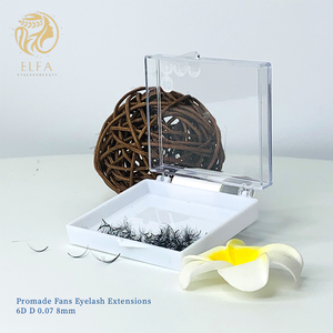 Pestañas Promade Fans 3D 20D 0.07mm B/C/CC/D/L/M Curvatura Natural Suave Larga y Gruesa Fibra PBT Coreana Color Personalizado Pre-fabricadas de Tallo Largo para - Product Image 2