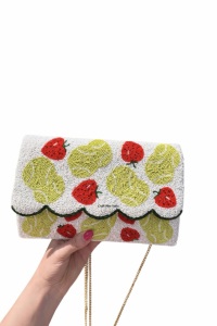 Bolso de Mano con Cuentas de Perlas y Cadenas Estilo Bohemio Indio - Bolso de Hombro Portátil de Lujo Hecho a Mano para Mujer, Colorido y Elegante - Product Image 2