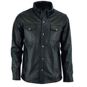 High Quality Customized Design <b>Leather</b> Men <b>Shirts</b> Quality Long Sleeve Breathable Knitted Zipper Closure Eco-Friendly Two - Product Image 1