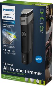 Philips Norelco Multigroom 5000 Series, tondeuse et rasoir tout-en-un, kit de toilettage pour homme de 18 pièces pour barbe, visage - Product Image 6