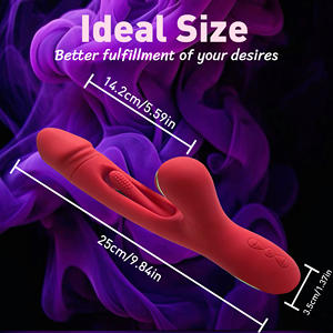 3-in-1 tongkat pijat bergetar kelinci 7 mengetuk Licking mode merangsang g-spot klitoris USB pengisian dewasa mainan seks Erotis - Product Image 6