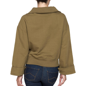 Sweat-shirt polaire oversize à capuche pour femme en mélange polyester-coton coupe-vent de haute qualité, col rabattable, personnalisable OEM, décontracté - Product Image 3