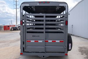 Factory Supply For Affordable Delco Aluminum Livestock <b>Trailer</b> Dual Axle With Red Reflectors Ventilated Side Panels Gray Color - Product Image 5