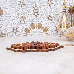 Bandeja de exhibición de madera de perlas para chocolate, bandeja de servicio de postre árabe, venta al por mayor - Product Image 6