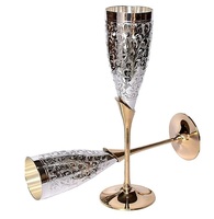 Gobelets à vin de luxe en laiton fabriqués en acier inoxydable et verres à vin et à whisky en laiton Logo personnalisé pour la maison, l'hôtel et les fêtes