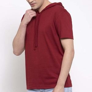 เสื้อฮู้ดลำลองแขนสั้นของผู้ชายเสื้อผ้าแนวสตรีทเสื้อผ้าผู้ชาย OEM ดีไซน์แฟชั่นใหม่100% ผ้าฝ้ายฤดูร้อน - Product Image 2
