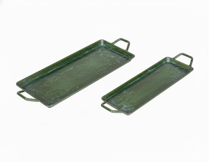 Plateau en métal élégant avec poignées pour aliments, café, cosmétiques, fruits secs, décoration intérieure, plateau de service pour chocolat, plateau à fruits - Product Image 6