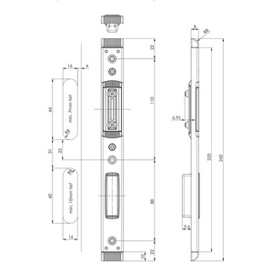 Pestillo de Seguridad para Puertas y Ventanas 59046, Placa Frontal en Forma de U de 24x8 mm, Izquierda/Derecha, Color Plateado, FUHR - Product Image 3