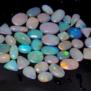Cabochon d'opale australienne naturelle Multi Fire Solid Coober Pedy Opal Jewelry Lot Gemstone for Jewelry Making - Product Image 1