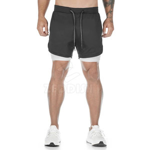 Short de sport le plus vendu Short de jogging en polyester spandex à séchage rapide avec fermeture à la taille élastique à motif solide - Product Image 1