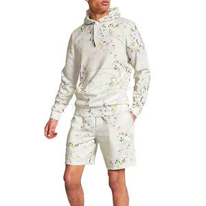 Conjuntos de Sudadera con Capucha y Pantalones Cortos para Hombre, Precio al por Mayor, 100% Algodón, Transpirables, Colores Personalizados para Verano - Product Image 1