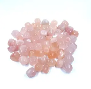 Pierre de guérison polie en cristal de quartz rose d'origine éthique Meilleur fournisseur de pierre roulée en quartz rose poli en gros