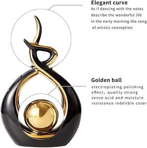 Statue d'art en céramique abstraite moderne pour la décoration intérieure Centre de table pour la salle à manger, le salon et le bureau Décorations et décoration - Product Image 4