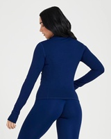Nueva Chaqueta de Yoga para Mujer, Talla Grande, Ajustada, Manga Larga, Secado Rápido, con Cierre, Spandex/Nailon, Conjunto de 3 Piezas