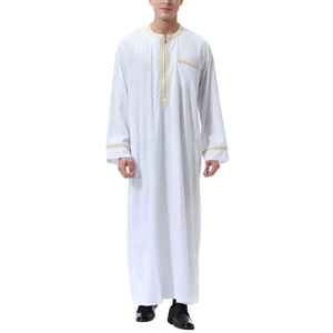 Más populares de estilo moderno islámico Qatar Jubba ropa informal túnicas para hombres árabe Thobe musulmán tradicional - Product Image 1