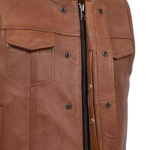 Gilet de moto de course de meilleure qualité pour hommes, design classique, logo personnalisé, cuir véritable à la mode pour l'hiver, nouveauté - Product Image 5