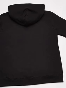 Sweat-shirt à capuche en molleton de coton mélangé décontracté pour homme, noir, crocheté et brodé, avec poche - Product Image 3