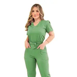 Ospedale all'ingrosso scrub uniformi infermiera Design manica corta infermieristica scrub donne eleganti scrub medici uniformi set