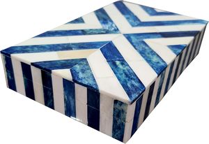 Boîte à bijoux élégante faite à la main avec incrustation d'os carré Nostalgique India Souls Meilleur prix pour la qualité de l'exportation directe des collectionneurs Delight - Product Image 2