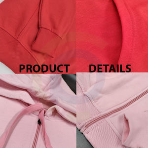 เสื้อฮู้ดผ้าฝ้ายโพลีเอสเตอร์สีพื้นสำหรับชายหญิง,เสื้อมีหมวกแบบเรียบมีโลโก้แบบเฉพาะ - Product Image 6