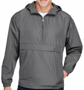 Veste coupe-vent en nylon avec poche avant zippée, logo OEM personnalisé, tissu résistant au vent pour la course en extérieur, fabricant en gros - Product Image 3