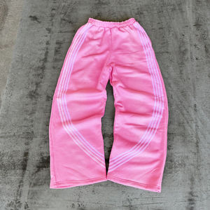 High Quality Streetwear Heavyweight <b>Wide</b> <b>Leg</b> Acid Wash Straight <b>Leg</b> Striped Baggy Sweatpants <b>Men</b> Track Pants <b>Trousers</b> - Product Image 3