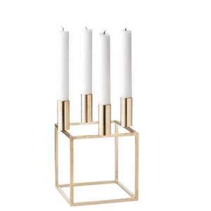 Bougeoir en métal à base carrée de haute qualité pièce maîtresse de table à manger de mariage améliore les présentations de repas avec des bougies - Product Image 1