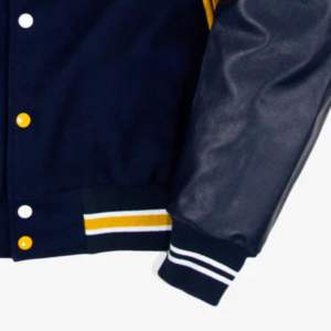 Veste AT élégante et stylée, design varsity de haute qualité avec corps en laine véritable et manches en cuir pour l'hiver - Product Image 6