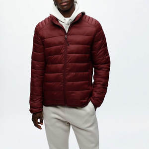 Doudoune en tissu imperméable et confortable pour hommes quantité minimale de commande bas Veste molletonnée légère fabriquée en usine de couleur unique pour hommes - Product Image 2