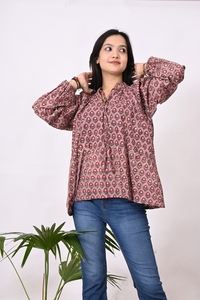 Nueva Blusa con estampado a mano para mujer, camisas de algodón con botones, manga larga, ajuste holgado, uso diario, blusa de trabajo informal, Tops - Product Image 2