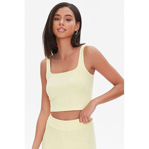 Camiseta sin mangas con cuello redondo y diseño vintage para mujer, Camiseta corta de punto ajustada de verano cómoda de secado rápido, Jersey transpirable - Product Image 1